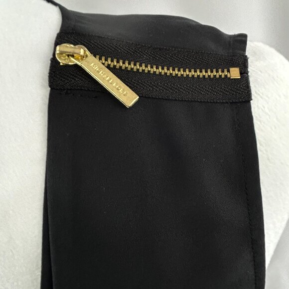 Michael Kors Chic Black Sleeveless Top - gold zipper - Small S - Picture 7 of 11